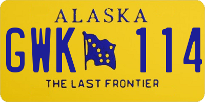 AK license plate GWK114