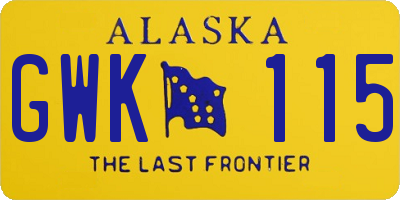 AK license plate GWK115
