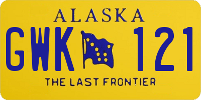 AK license plate GWK121