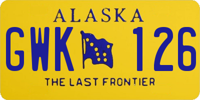 AK license plate GWK126