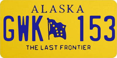 AK license plate GWK153