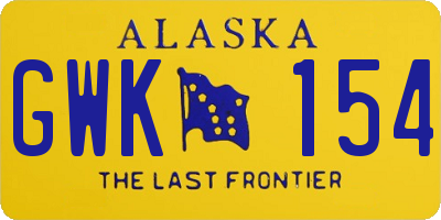 AK license plate GWK154