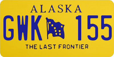 AK license plate GWK155