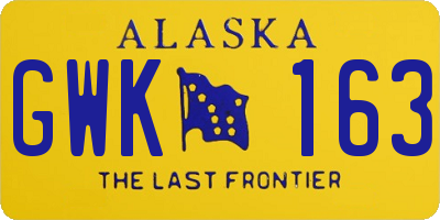 AK license plate GWK163