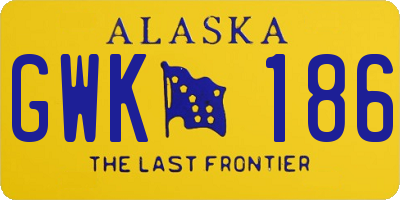AK license plate GWK186