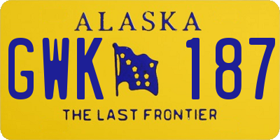 AK license plate GWK187