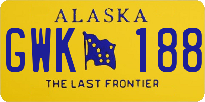 AK license plate GWK188