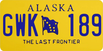 AK license plate GWK189