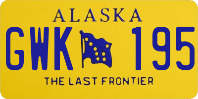 AK license plate GWK195