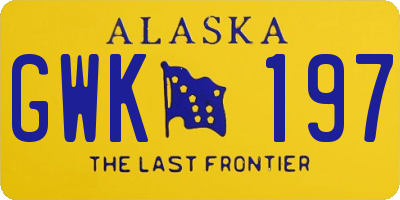 AK license plate GWK197