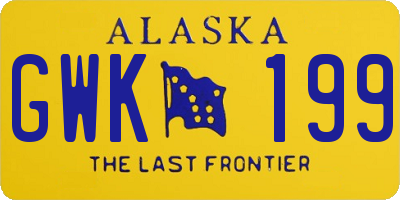 AK license plate GWK199