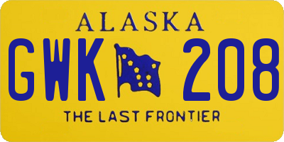 AK license plate GWK208