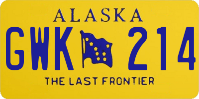 AK license plate GWK214