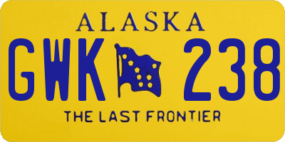 AK license plate GWK238