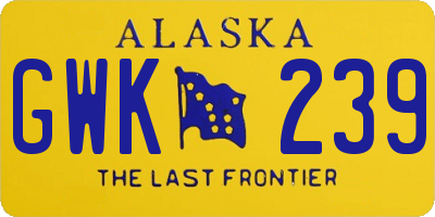 AK license plate GWK239