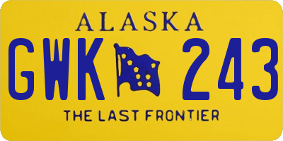 AK license plate GWK243