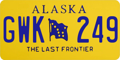AK license plate GWK249