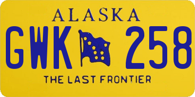 AK license plate GWK258