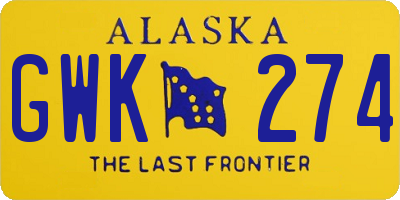 AK license plate GWK274