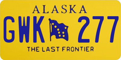 AK license plate GWK277