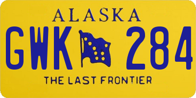 AK license plate GWK284