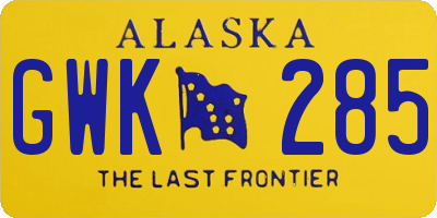 AK license plate GWK285