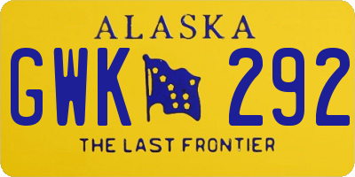 AK license plate GWK292