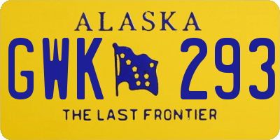 AK license plate GWK293