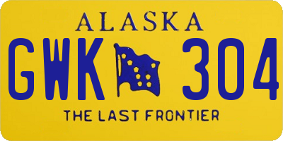 AK license plate GWK304