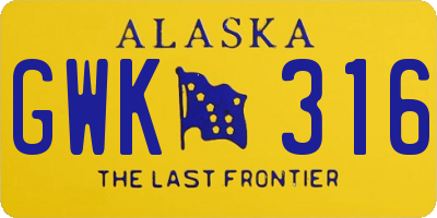 AK license plate GWK316