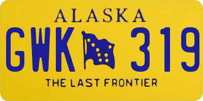 AK license plate GWK319