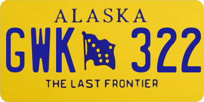 AK license plate GWK322