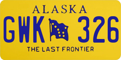 AK license plate GWK326
