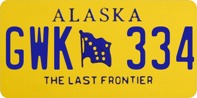 AK license plate GWK334