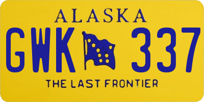 AK license plate GWK337