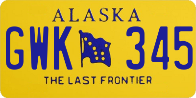 AK license plate GWK345