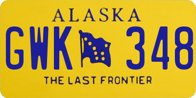 AK license plate GWK348