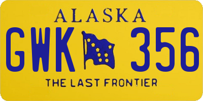 AK license plate GWK356