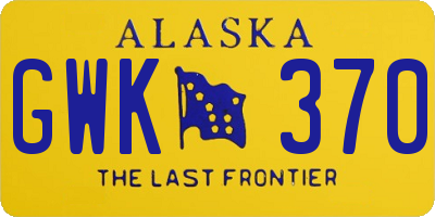 AK license plate GWK370