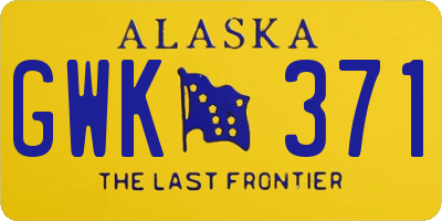 AK license plate GWK371