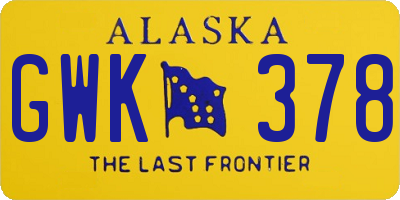 AK license plate GWK378