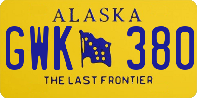 AK license plate GWK380