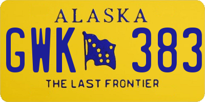 AK license plate GWK383