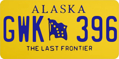 AK license plate GWK396