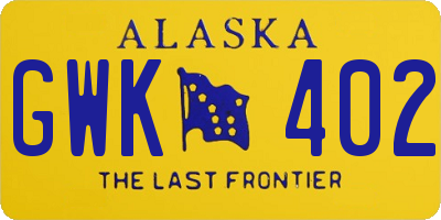 AK license plate GWK402