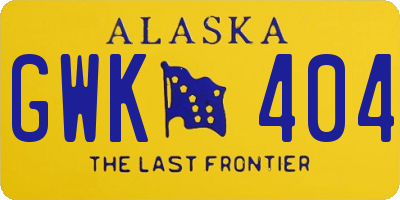 AK license plate GWK404