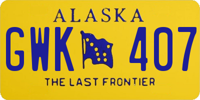 AK license plate GWK407