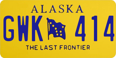 AK license plate GWK414