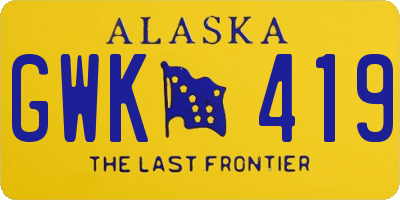 AK license plate GWK419