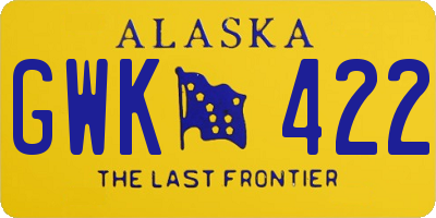 AK license plate GWK422
